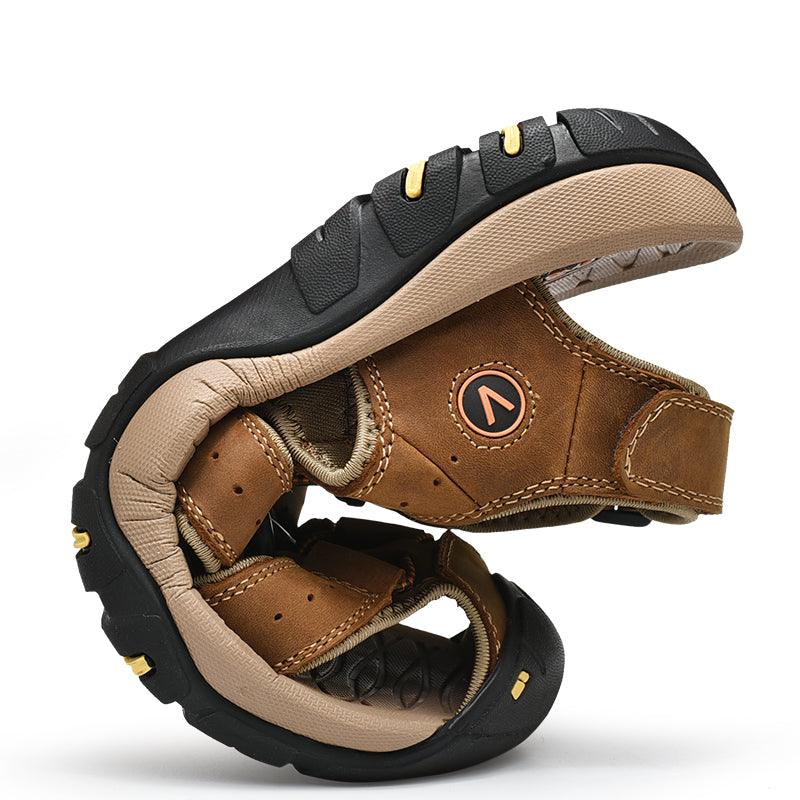 Sandals Men's Trendy Leather Toe Slippers Outdoor Sports Casual Shoes - Trendha