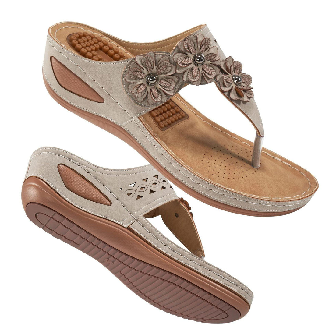 Summer Women's Massage Tablets Wear-resistant Non-slip Beef Tendon Thick-soled Slippers - Trendha