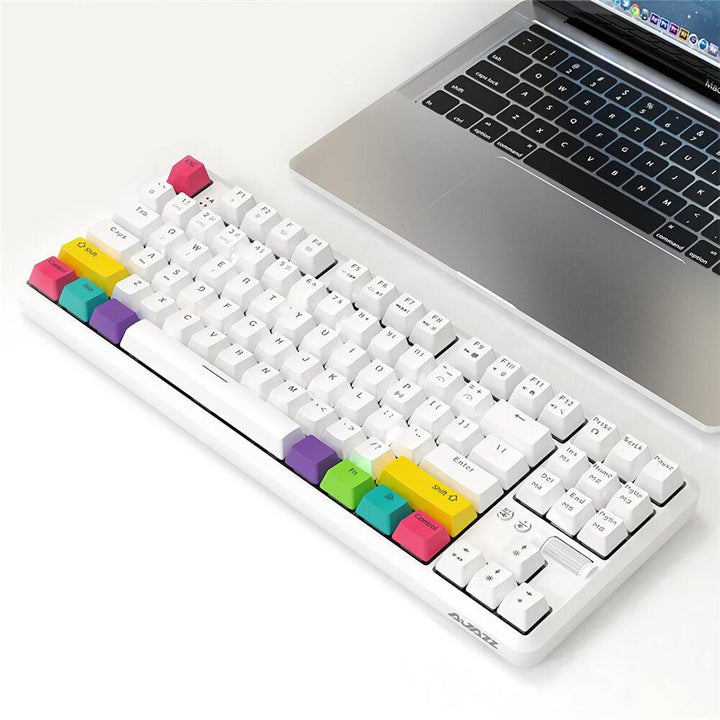 AJAZZ K870T 87 Keys Mechanical Keyboard RGB Wireless bluetooth + Type-C Wired Dual Mode Mechanical Switch Gaming Keyboard - Trendha