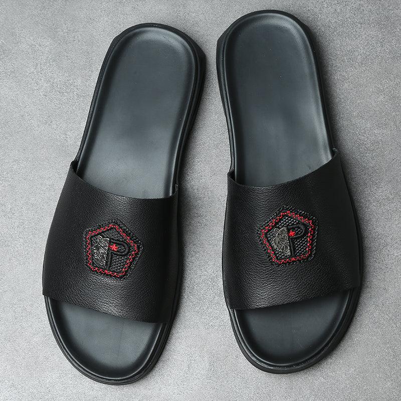 Flip-flops For Outer Wear Non-slip Wear-resistant Leather Slippers - Trendha
