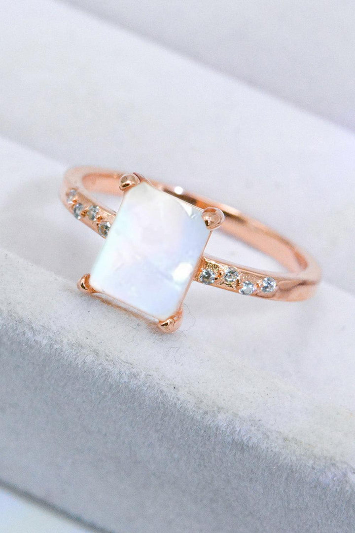 Square Moonstone Ring - Trendha