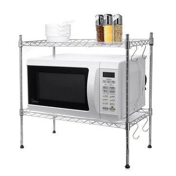 Metal Storage Rack Holder Kitchen Microwave Oven Shelf Organizer Adjustable - Trendha