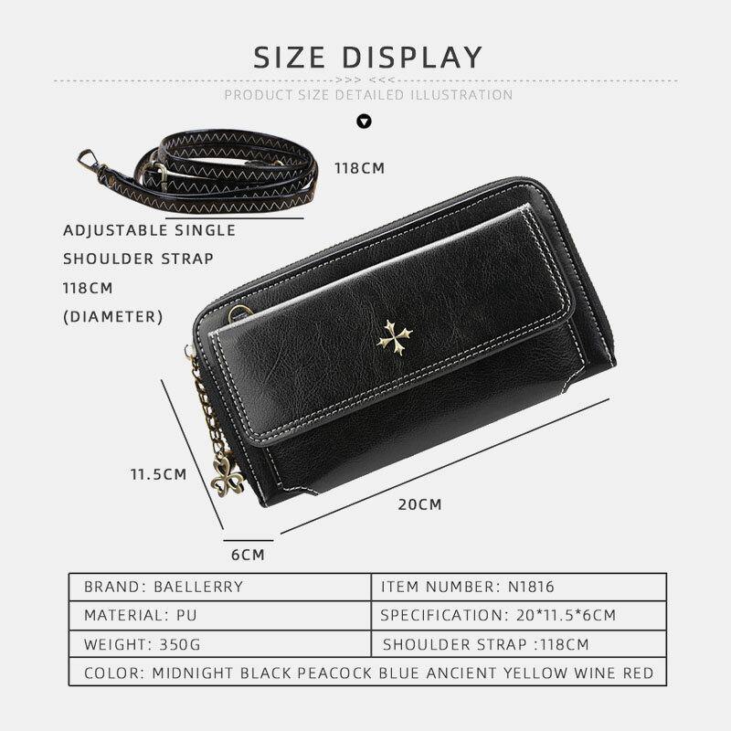 Women PU Leather Cross Flower Tassel Large Capacity Multi-card Slot Phone Bag Crossbody Bag Shoulder Bag - Trendha