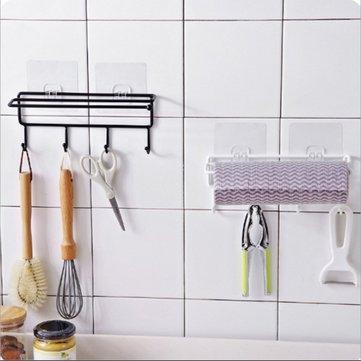 Self-adhesive Wall Hanging Storage Rack Hook Shelf Home Kitchen Organizer Holder - Trendha