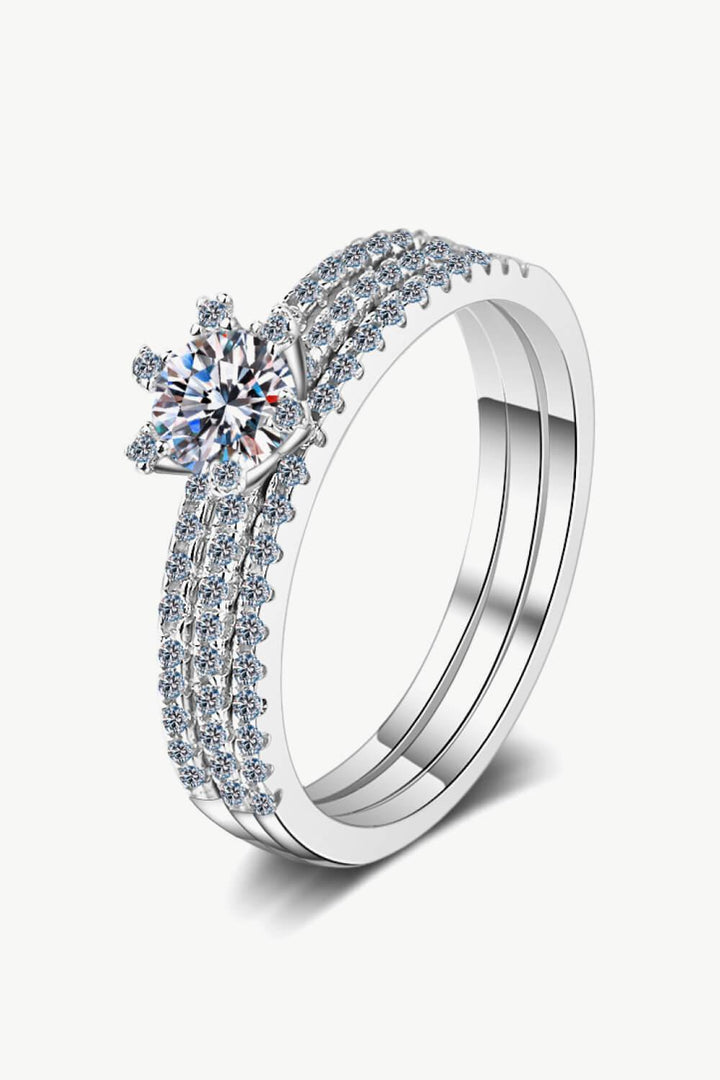 1 Carat Moissanite 925 Sterling Silver Ring - Trendha