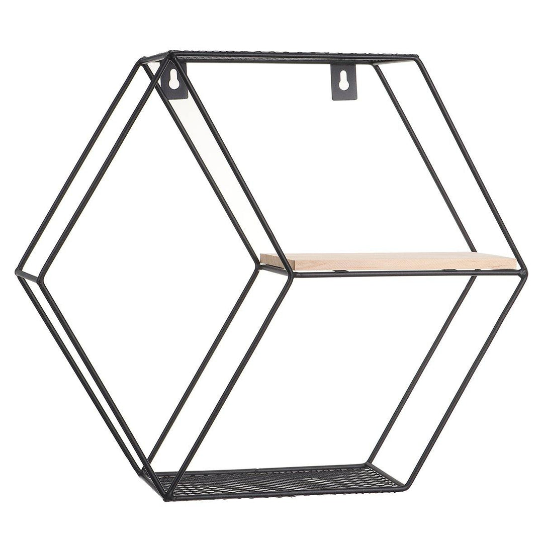 Wall-hung Type Iron Art Wall Shelf Home Living Room Wall Art Display Storage Rack Industrial Style Decoration - Trendha