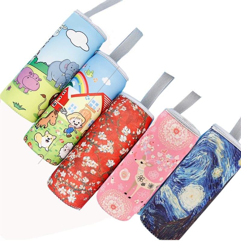 Colorful Printed Neoprene Water Bottle Pouch - Trendha