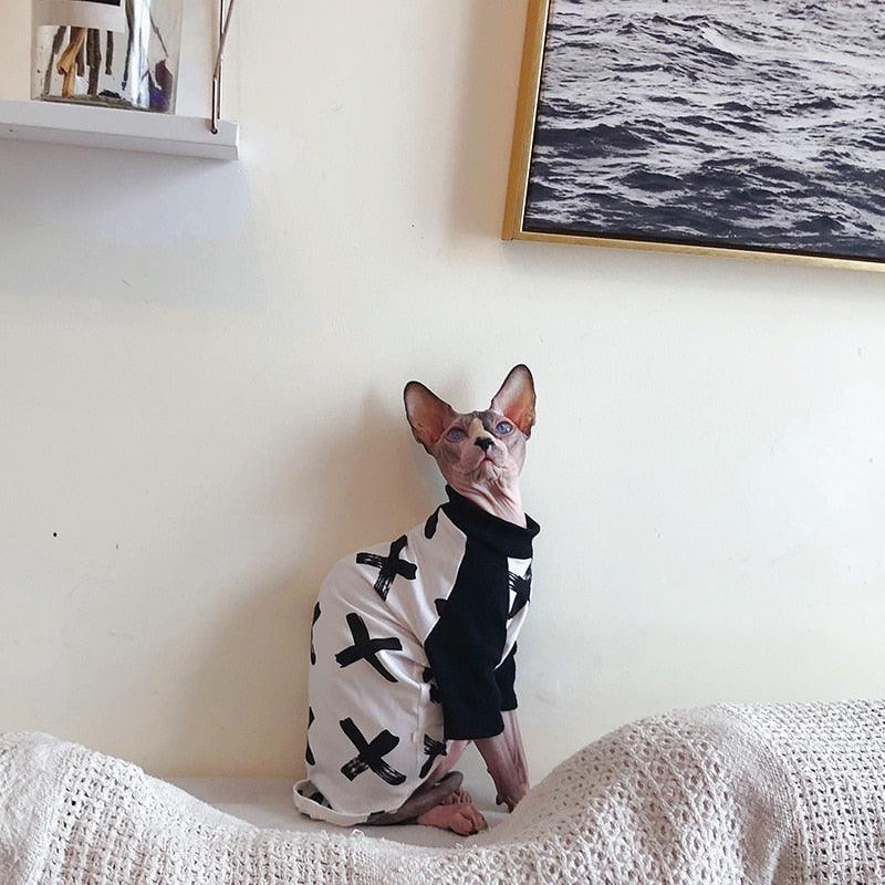 Cotton Printed Sweater with Necklace for Cats - Trendha
