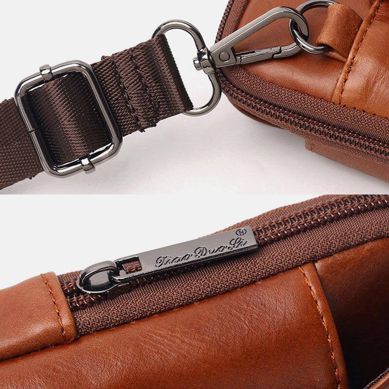 Men Genuine Leather Vintage Multi-card Slot 6.5 Inch Mini Phone Bag Crossbody Bag Waist Bag Cowhide Bag - Trendha