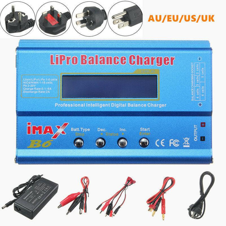 iMAX B6 80W 6A Lipo Battery Balance Charger with Power Supply Adapter - Trendha