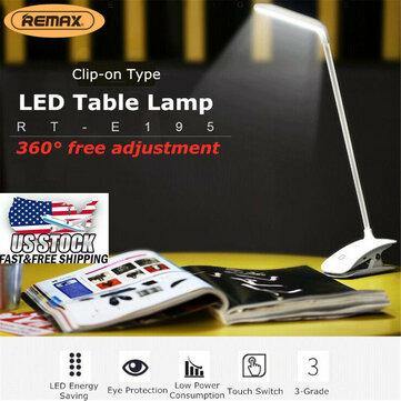 REMAX Dimmable Table Lamp USB LED Night Light Clip-On Desk Table Bed Reading Lighting - Trendha