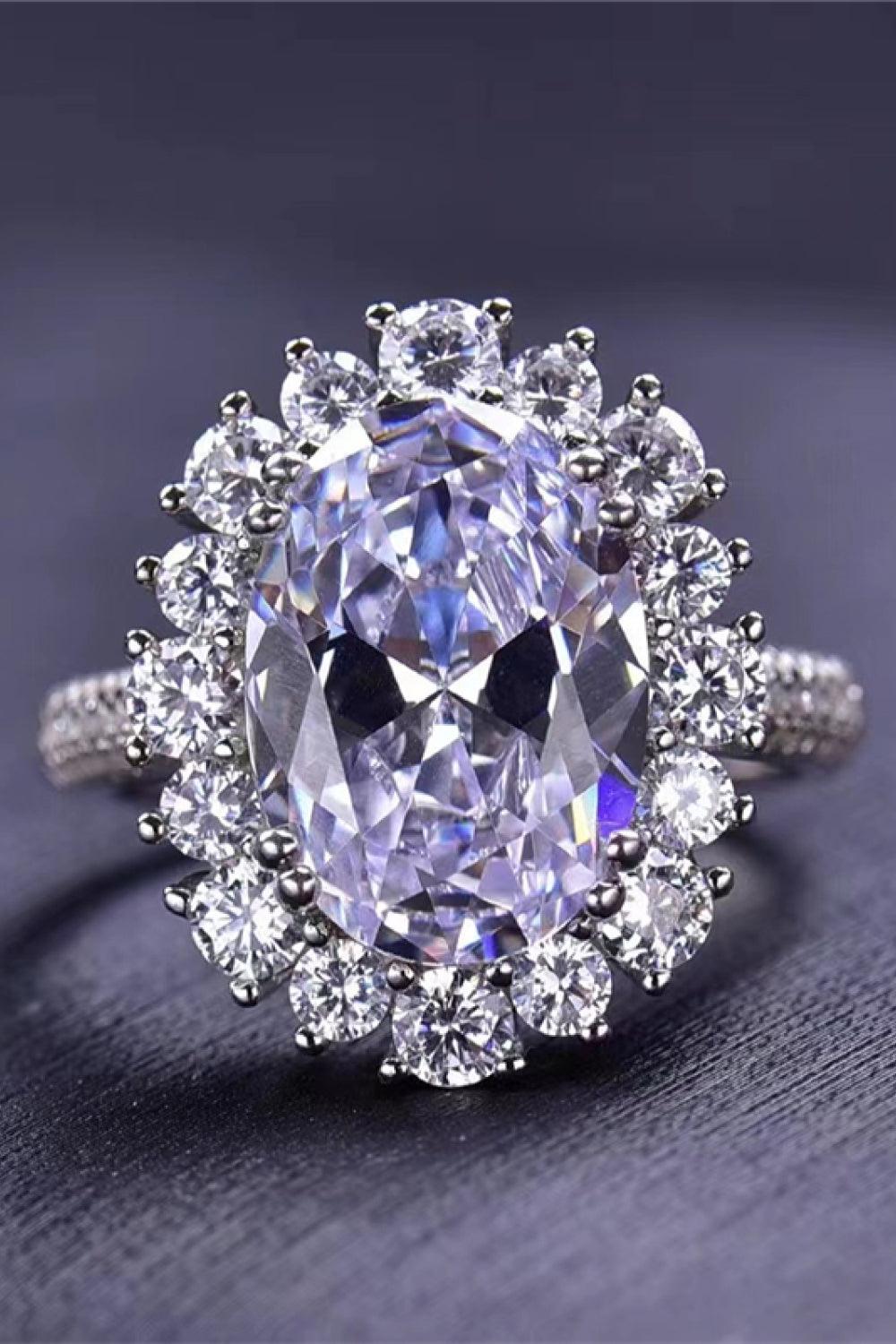 8 Carat Oval Moissanite Ring - Trendha