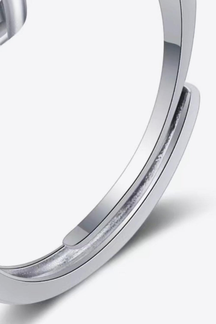 Moissanite 925 Sterling Silver Adjustable Ring - Trendha