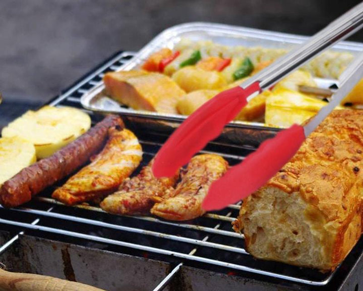 Heat-Resistant Stainless Steel BBQ Food Tongs for Cooking - Trendha