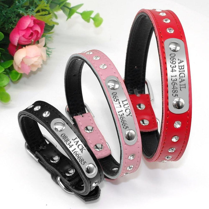 Pet Personalized Leather Collar - Trendha