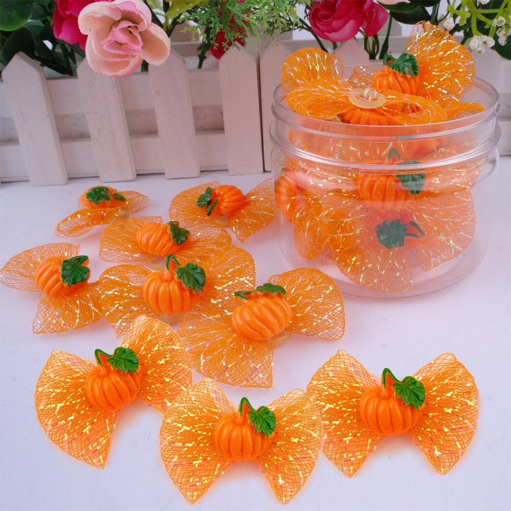 Pet Pumpkin Hair Bows 20 pcs Set - Trendha