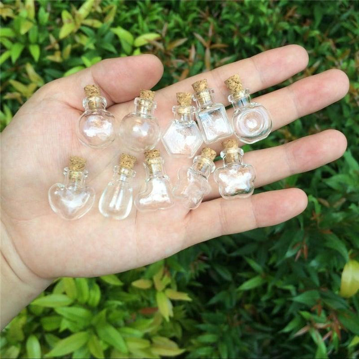 Set of 10 Mini Glass Bottles - Trendha