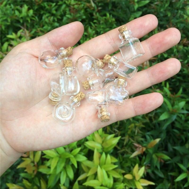 Set of 10 Mini Glass Bottles - Trendha