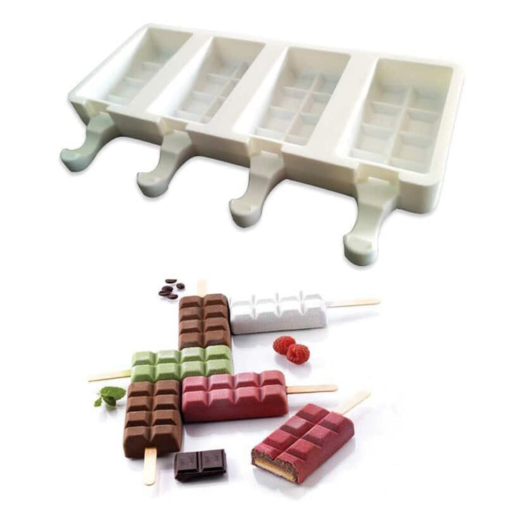 Silicone Ice Cream Molds and 40 Wooden Sticks - Trendha