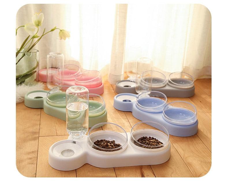 Triple Cat Bowl with Automatic Water Feeder - Trendha